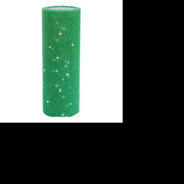 TULLE DIAMANTADO ROLLO 15X9.14M. VERDE BANDERA